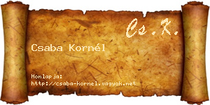 Csaba Kornél névjegykártya