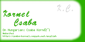 kornel csaba business card